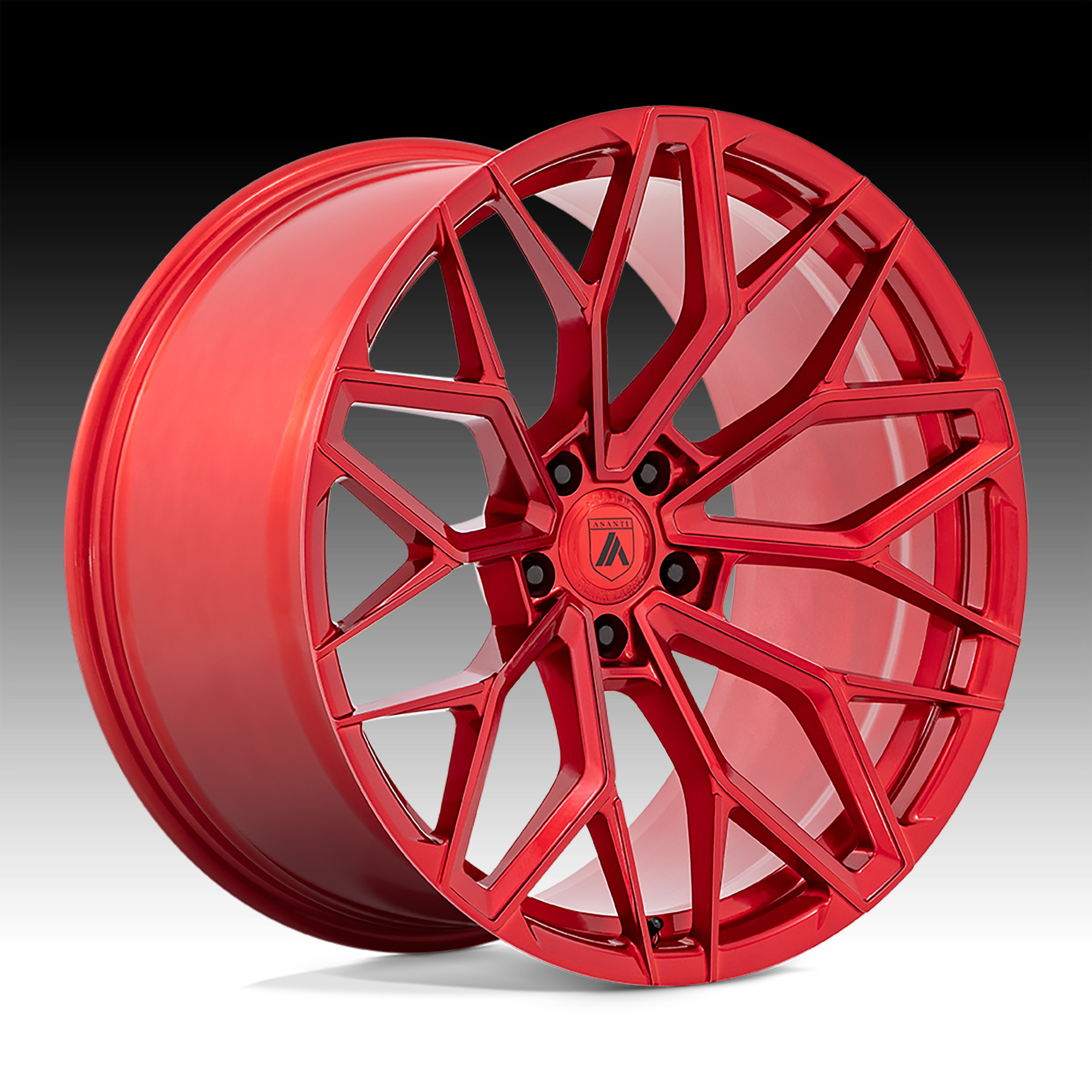 Asanti Black Label ABL39 Mogul FFT Candy Red Custom Wheels ABL39